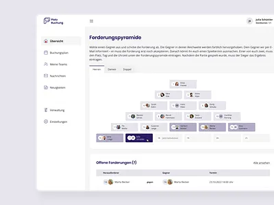 Platzbuchung | Challenge pyramid challenge pyramid dashboard design design interface online booking online booking system tennis online booking ui ui ux ui designer ui designs uidesign webdesign