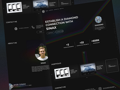 Portfolio Website websinax dark diamond graphic design portfolio ui ux website
