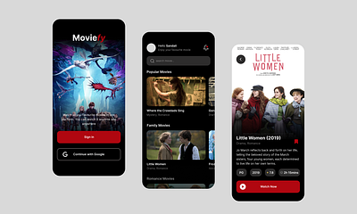 Moviefy: Android iOS mobile UI android app ui ios mobile ui mobile app mobile ui movie streaming mobile app ui ux