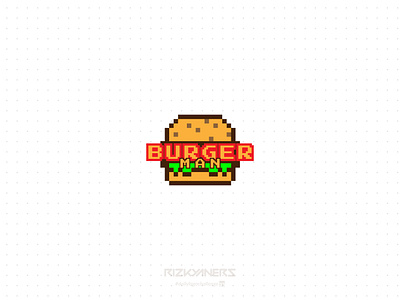 Burger Joint | Daily Logo Challenge: Day 33 80s 8bit bitmap branding burger dailylogochallenge design food graphic design illustration logo pixel pixel art raster retro vector