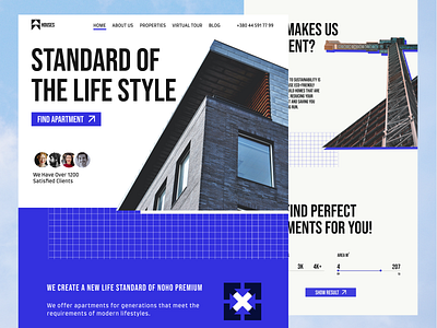 Landing Page for Building company architecture architecture agency building buildingdesign company company profile construction design hero section home homedesign house landing page neobrutalism property typography ui urbanplanning ux website