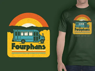 Fourphans Road Trip 2023 econoline illustration retro road trip van vector