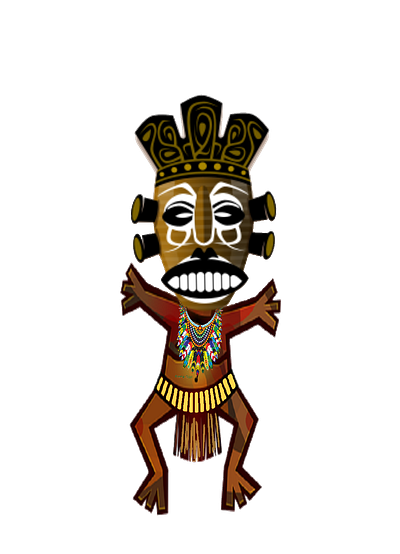 native wearing tribal mask digital art exotic illustration native vector
