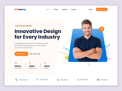 Landing Page | Business Agency agency business clean design corporate design figma industry innovative design landing page modern ui ui design uiux web design website