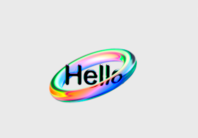 Hello 3d color design illustration
