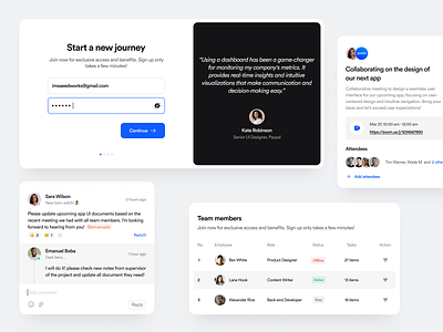UI Components cards clean comment component list meeting message minimal modals sheets sign in sign up task testimonial ui ui components ui elements uidesign uiux widgets