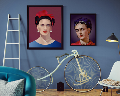 Frida Kahlo Vector Portrait & Low Poly frida kahlo frida kahlo art frida kahlo low poly low poly art low poly illustration low poly portrait low poly vector art vector low poly vector portrait vector portrait illustration