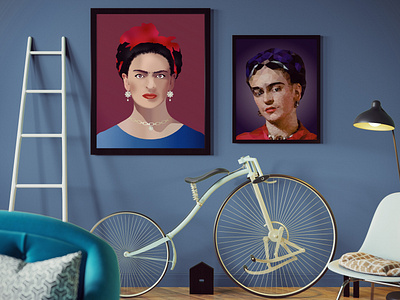 Frida Kahlo Vector Portrait & Low Poly frida kahlo frida kahlo art frida kahlo low poly low poly art low poly illustration low poly portrait low poly vector art vector low poly vector portrait vector portrait illustration