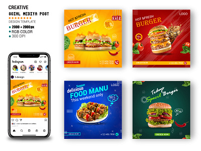 Soial Mediya post design template burger burgerdesign design fb [ost deisgn food food design food mokup graphic design resturant resturant food design sell design soial soial mediya