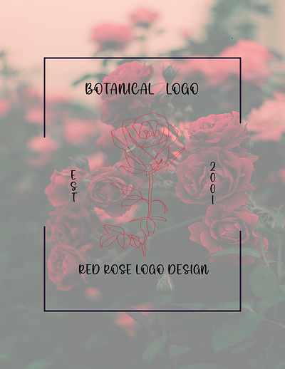 RED ROSE BOTANICAL LOGO botanical botanical logo branding design graphic design illustration logo logo design logo maker minimal logo vector