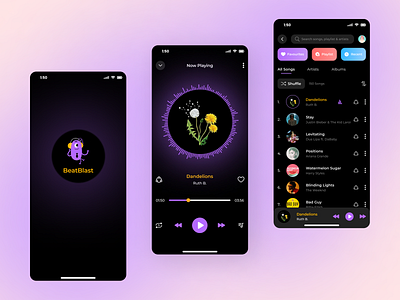 Music App Design app app design audio audio player design mobile mobile app modern modern app music music player player playlist song ui ui design