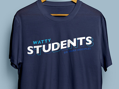 Watty Students Shirt blue bold bright church clean college design graphic design merch ministry sans serif shirt students youth