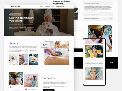 A website design for a skincare brand body design firm health landing page landingpage skin skin design skincare skincarewebsite spa ui ux web ui