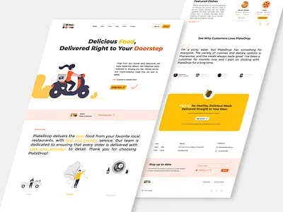 PlateDrop - Your Hassle-Free Food Delivery Solution brand delivery design digitaldesign dribble food fooddeliverywebsite illustration inspiration logo minimal modern ui uiuidesignuxuxdesign ux uxdesign webdeveloper website websitedesigninspiration