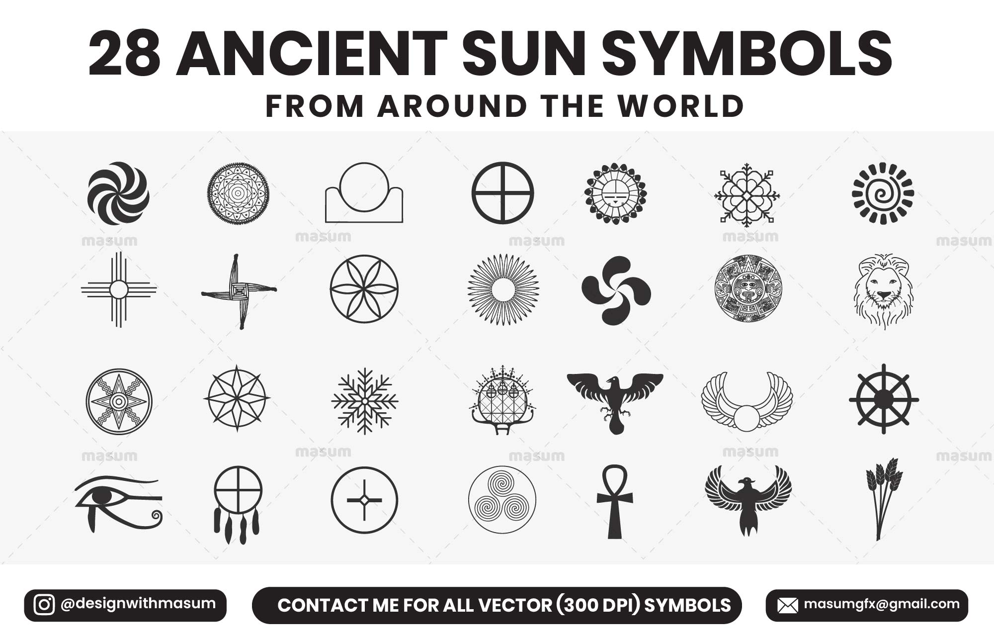 28 ancient sun symbols from around the world by MD Masum billah on Dribbble