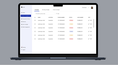 Asset management screen for a web application asset dashboard design figma management sytem mobile app saas ui ui design ux web application website