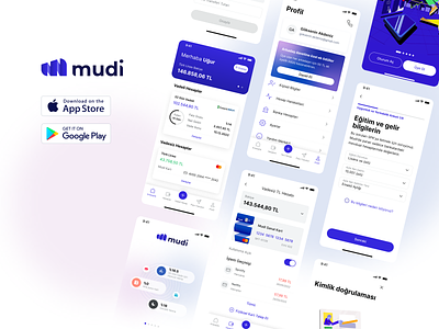 Mudi - Fintech App app branding clean design financial fintech illustration ios logo mobile ui ui ux