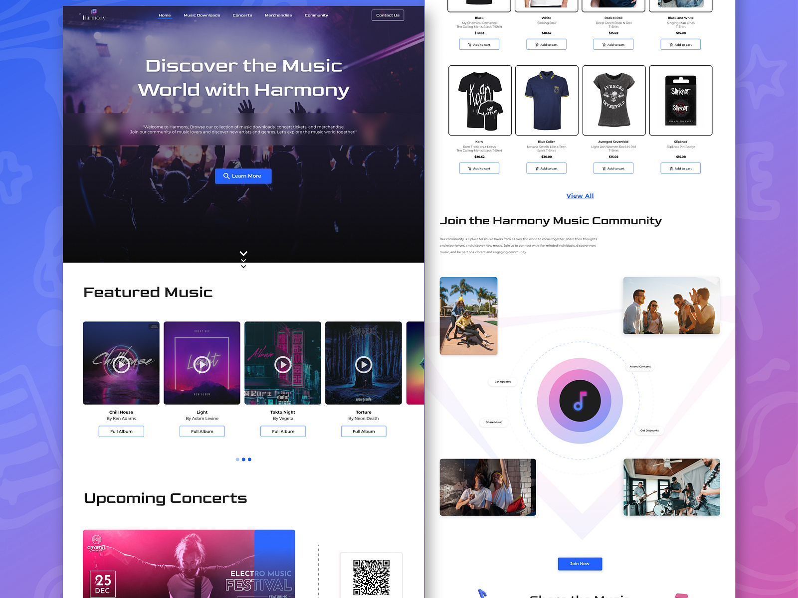 Landing Page Design for Harmony (Music Industry) by Sakib Ahmed Santo ...