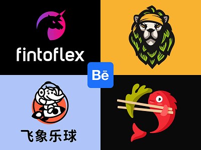 Logofolio 2023 / Behance brand branding crypto design elephant fish flex font hops identity illustration letter lion logo logotype rocket salad unicorn yin yin