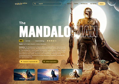 DailyUI day05 the Mandalorian homepage design landingpage homepage ui ux web