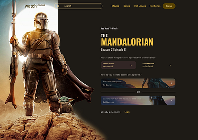 DailyUI day06 the Mandalorian choose plan page design illustration typography ui ux web