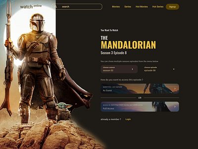 DailyUI day06 the Mandalorian choose plan page design illustration typography ui ux web