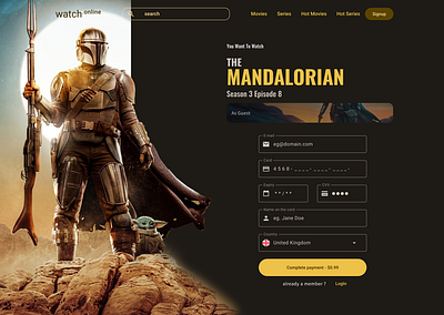 DailyUI day07 the Mandalorian checkout page design ui ux web