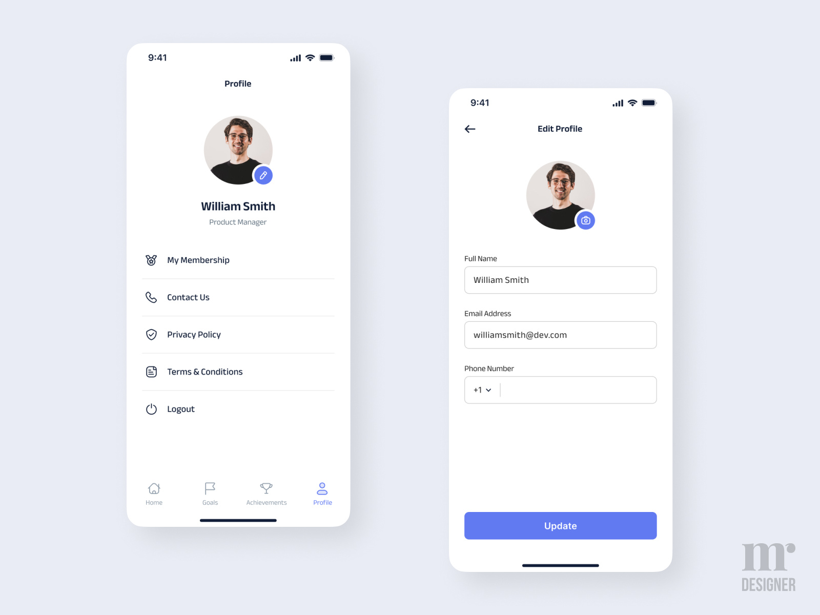 Setting & Profile Screens - Daily UI 007 by Pratik Soni on Dribbble