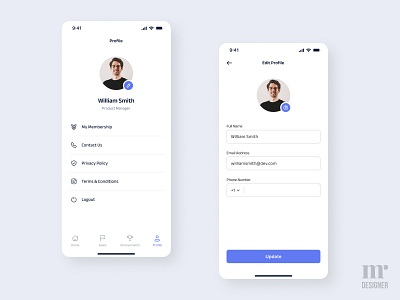 Setting & Profile Screens - Daily UI 007 007 app dailyui design interaction design interface mobile profile screen setting trend ui uiux user interface ux