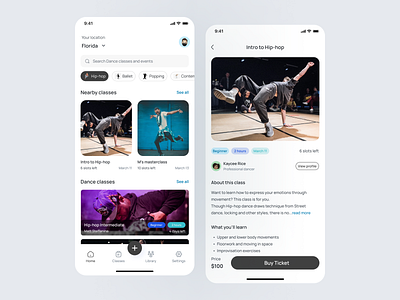 Dance App dance dance app dance app design design entertainment mobile app mobile app design ui design ui ux ux design