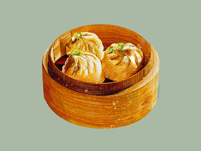 Bao Basket bao chinese chinese cuisine chinese food digital art digital illustration dumplings food food art food illustration hospitality illustration illustrator menu design nkpcreate restaurant design