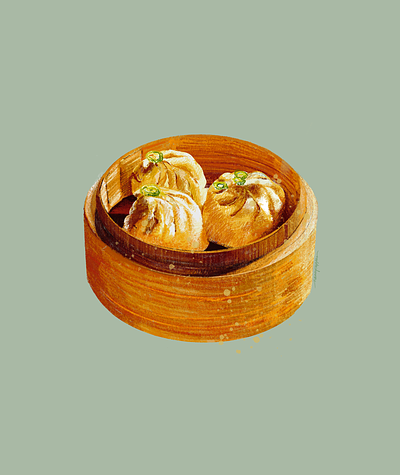 Bao Basket bao chinese chinese cuisine chinese food digital art digital illustration dumplings food food art food illustration hospitality illustration illustrator menu design nkpcreate restaurant design