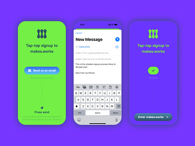 Tap-tap signup – the easiest way to signup (maybe) app compose design email figma iphone prototype sign up signup ui