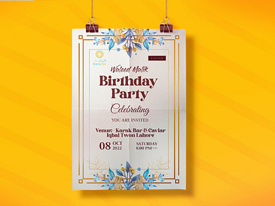 Birthday Invitation Flyer or Card Design branding business card design graphic design illustration logo logo design ui ux vector