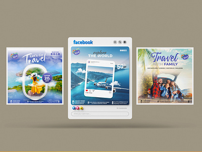Travel Agency Social Media Post Design branding business card design graphic design illustration logo logo design ui ux vector