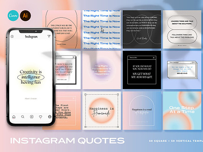 Gradient Instagram Quote Templates branding instagram instagram banner instagram post instagram post template instagram posts instagram stories instagram stories template instagram story instagram story template instagram template instagram templates quotes social media social media banner social media pack social media templates socialmedia stories ui