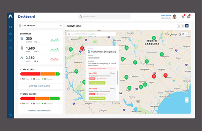 UI Design - Hospitality IoT Alert System application concept design real problem ui ui design ux visual wireframe