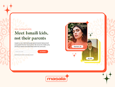 Masala Dating // Webflow • 2022 branding design illustration ui website