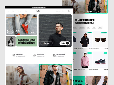 Fashion Landing Page brand catalogue classic clean clothes ecommerce fashion fashion web landing page market marketplace minimalist modern online shop shirt shopping store ui design web web design