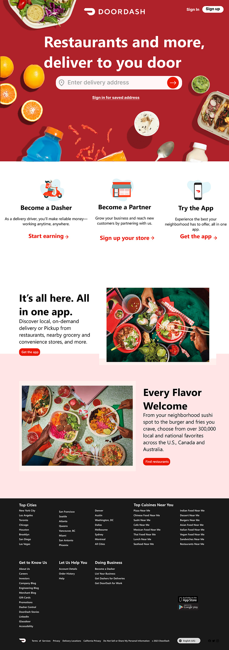 DoorDash webpage replica by Ismail Rasaq on Dribbble