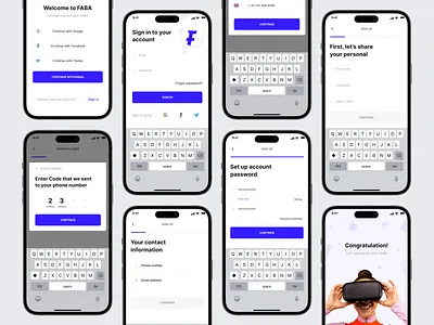 Faba Wallet App - Sign in/Sign up account app login bank app cards create account flow form ios login logo mobile app progress register sign in sign up step ui ux verification wallet app