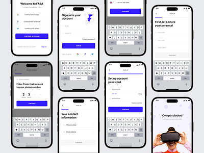 Faba Wallet App - Sign in/Sign up account app login bank app cards create account flow form ios login logo mobile app progress register sign in sign up step ui ux verification wallet app