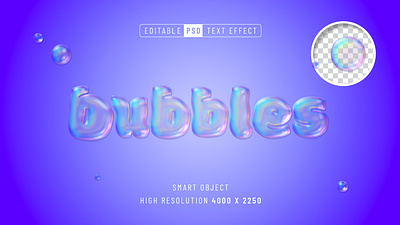 Bubbles Text Effect asset bubbles colorful design graphic design photoshop soap text effect transparent