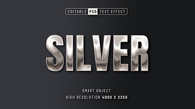 Silver Text Effect - 3 styles aluminium asset graphic design metallic pho photoshop silver style text effect