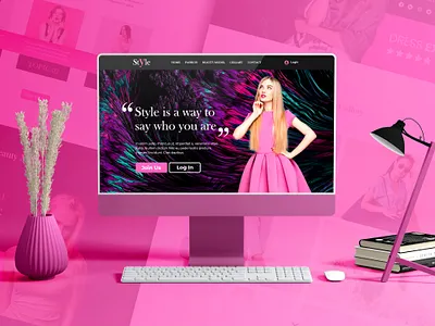 Style Ui Landing Page Design. branding design fashion figma gfxmint graphic landing page masudhridoy pink shopify template ui ux website woocommerce wordpress