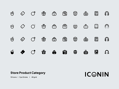 Business accessories flat line vector icons set