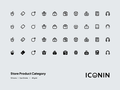 Icons of products categories white and color Vector Image