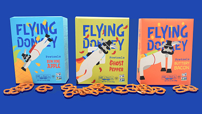 Flying Donkey Pretzels advertising branding design graphic design illustration logo