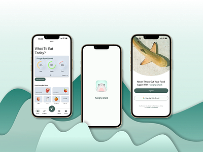 Hungry Shark: Food Waste App app design product ui ux