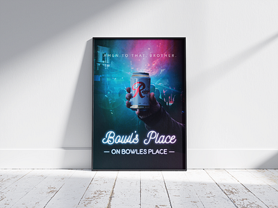 Bowl's Place / Poster bar beer cheers crowd disco neon photoshop poster restaurant